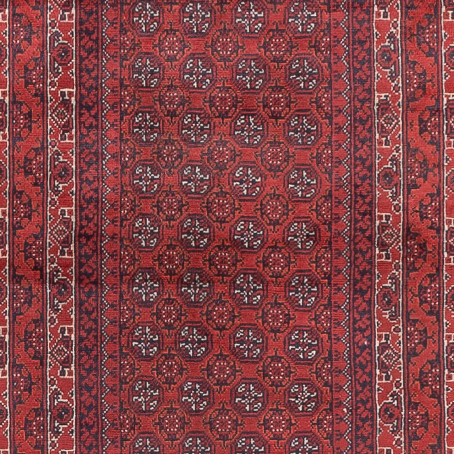 Runner Afghan Rug - Bukhara - 376 x 75 cm - red