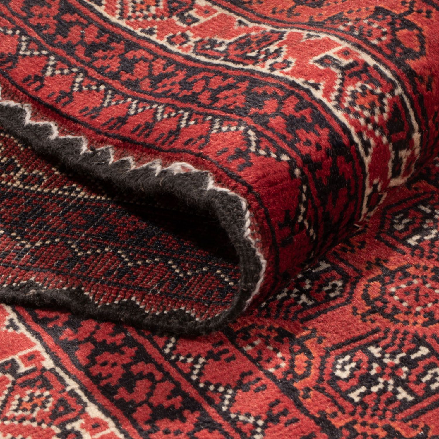Runner Afghan Rug - Bukhara - 376 x 75 cm - red
