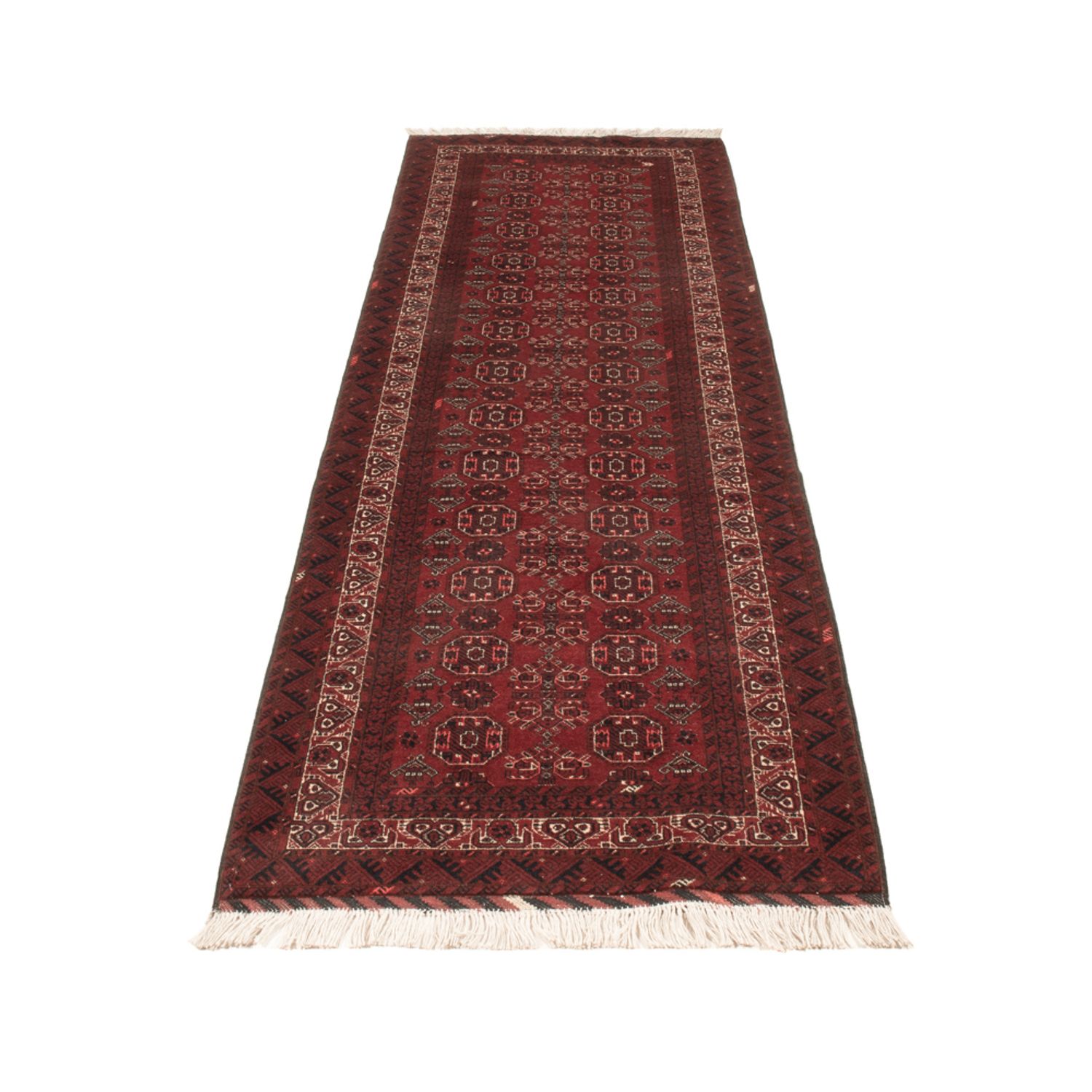 Runner Afghan Rug - Bukhara - 285 x 82 cm - red