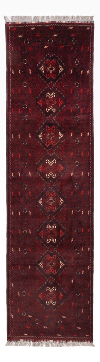 Runner Afghan Rug - 295 x 79 cm - red