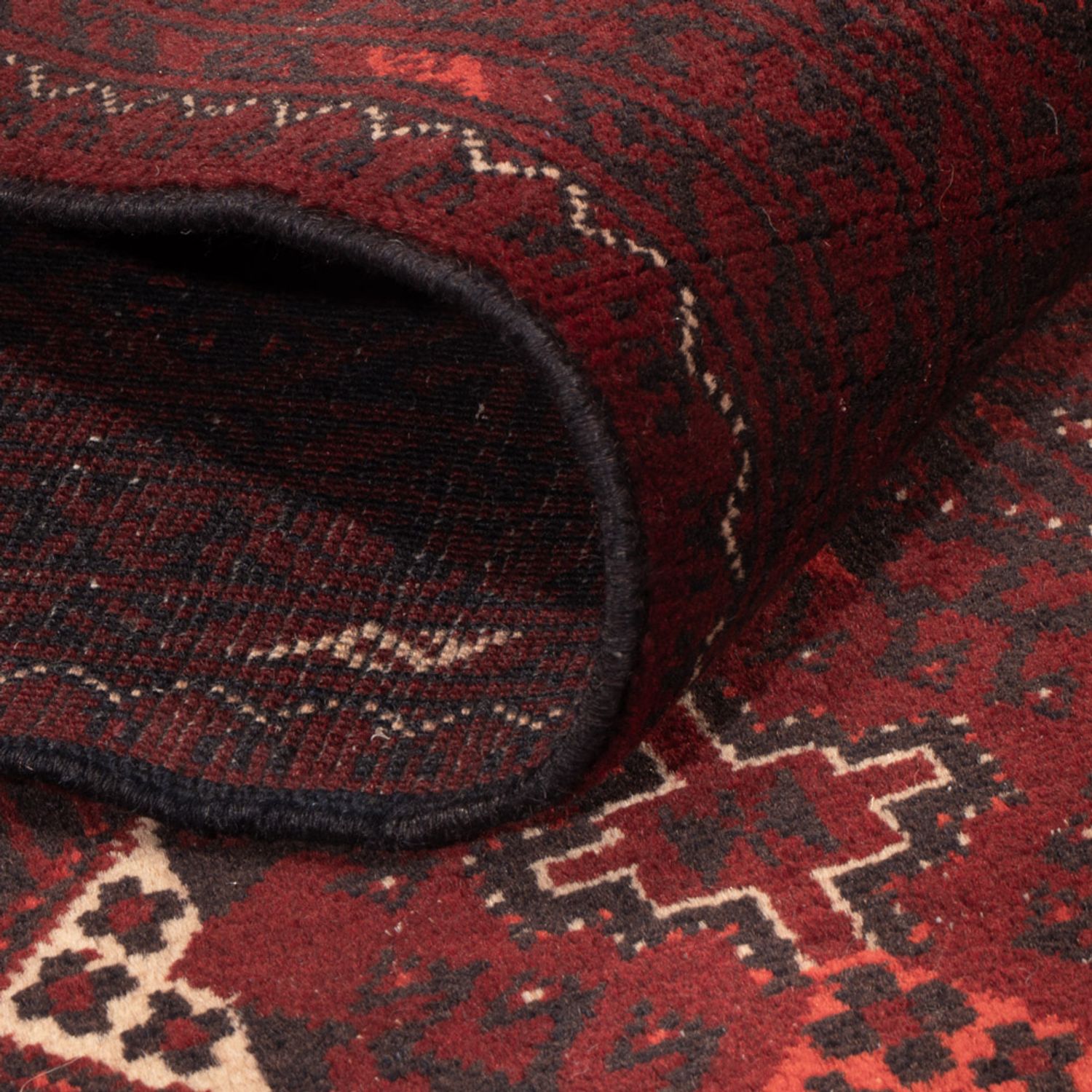 Runner Afghan Rug - 295 x 79 cm - red