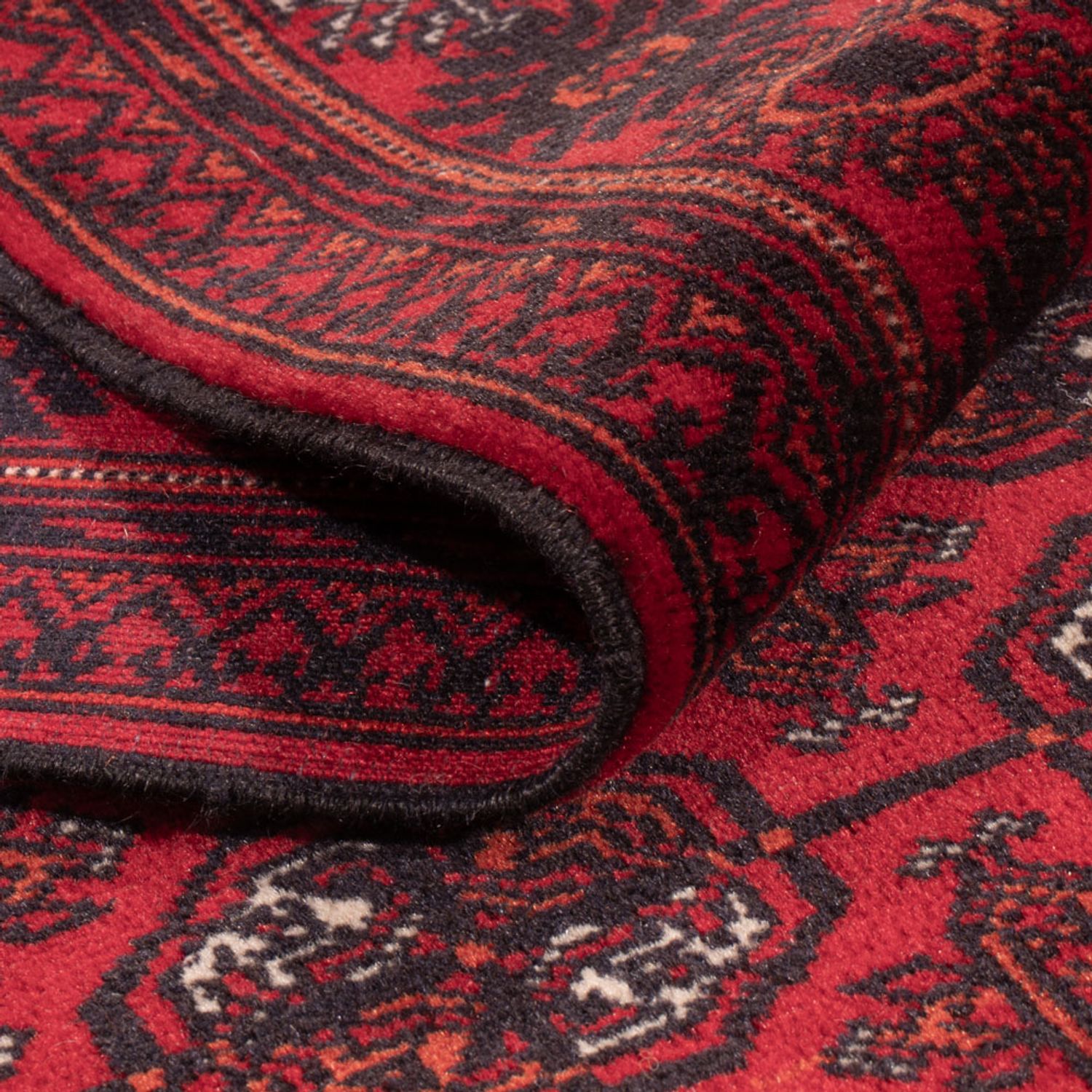Runner Afghan Rug - Bukhara - 294 x 84 cm - red