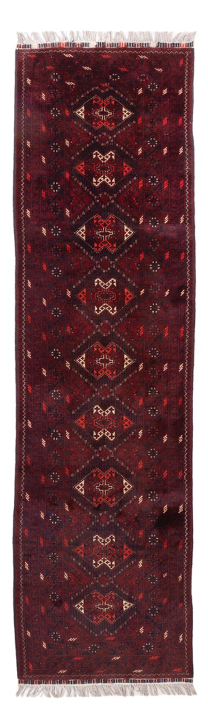 Runner Afghan Rug - 293 x 78 cm - red