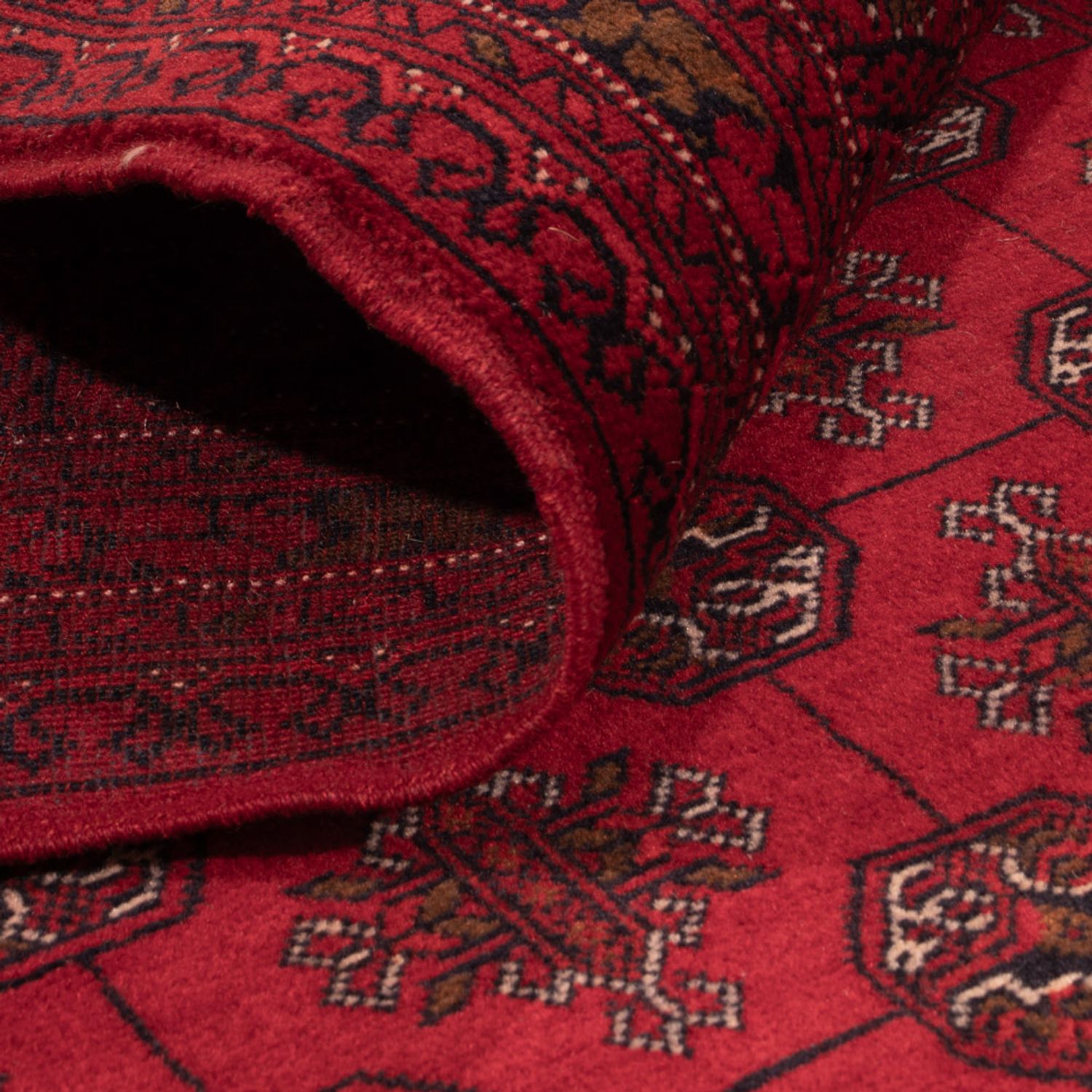 Runner Afghan Rug - Bukhara - 296 x 78 cm - red