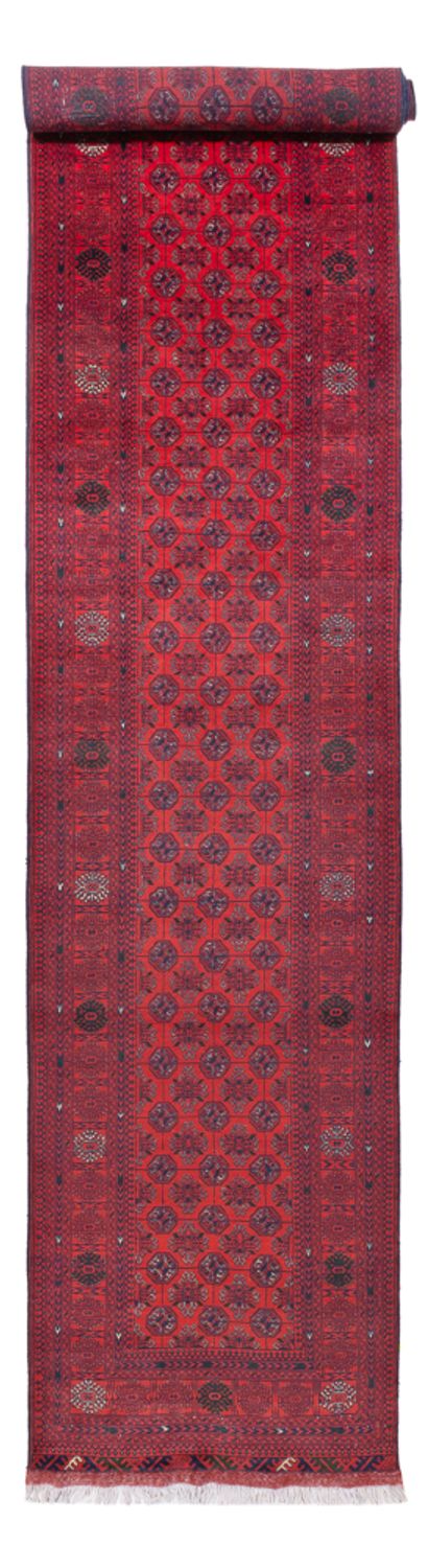 Runner Afghan Rug - Bukhara - 479 x 89 cm - red