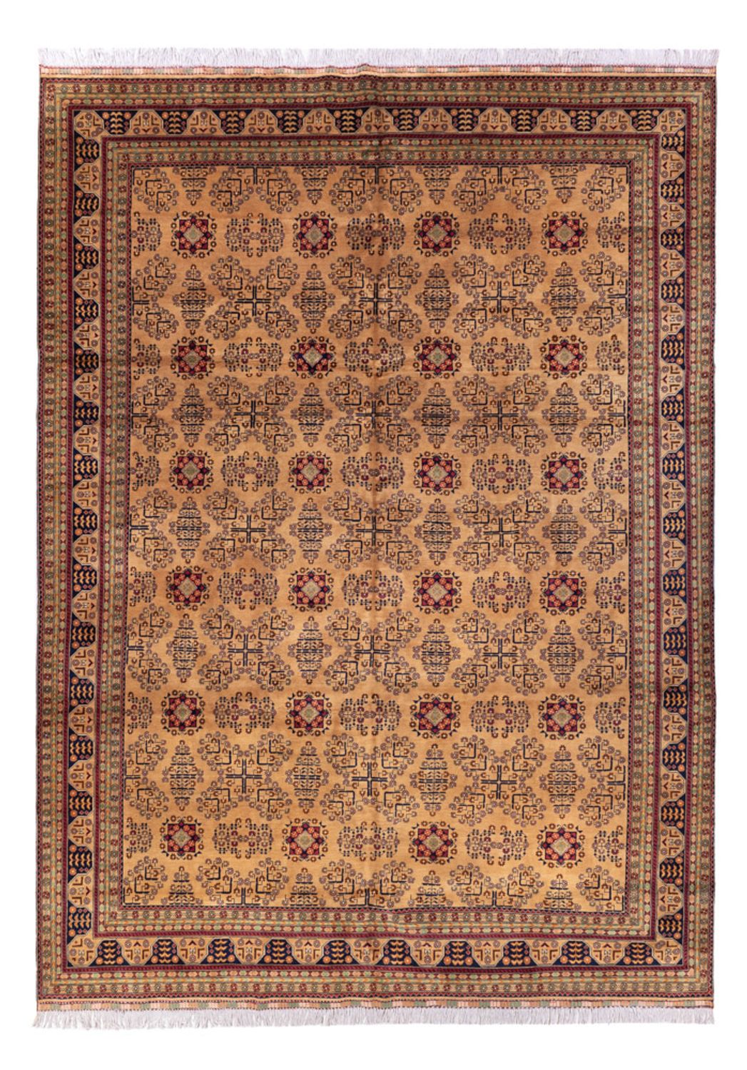 Afghaans tapijt - 390 x 290 cm - donker beige