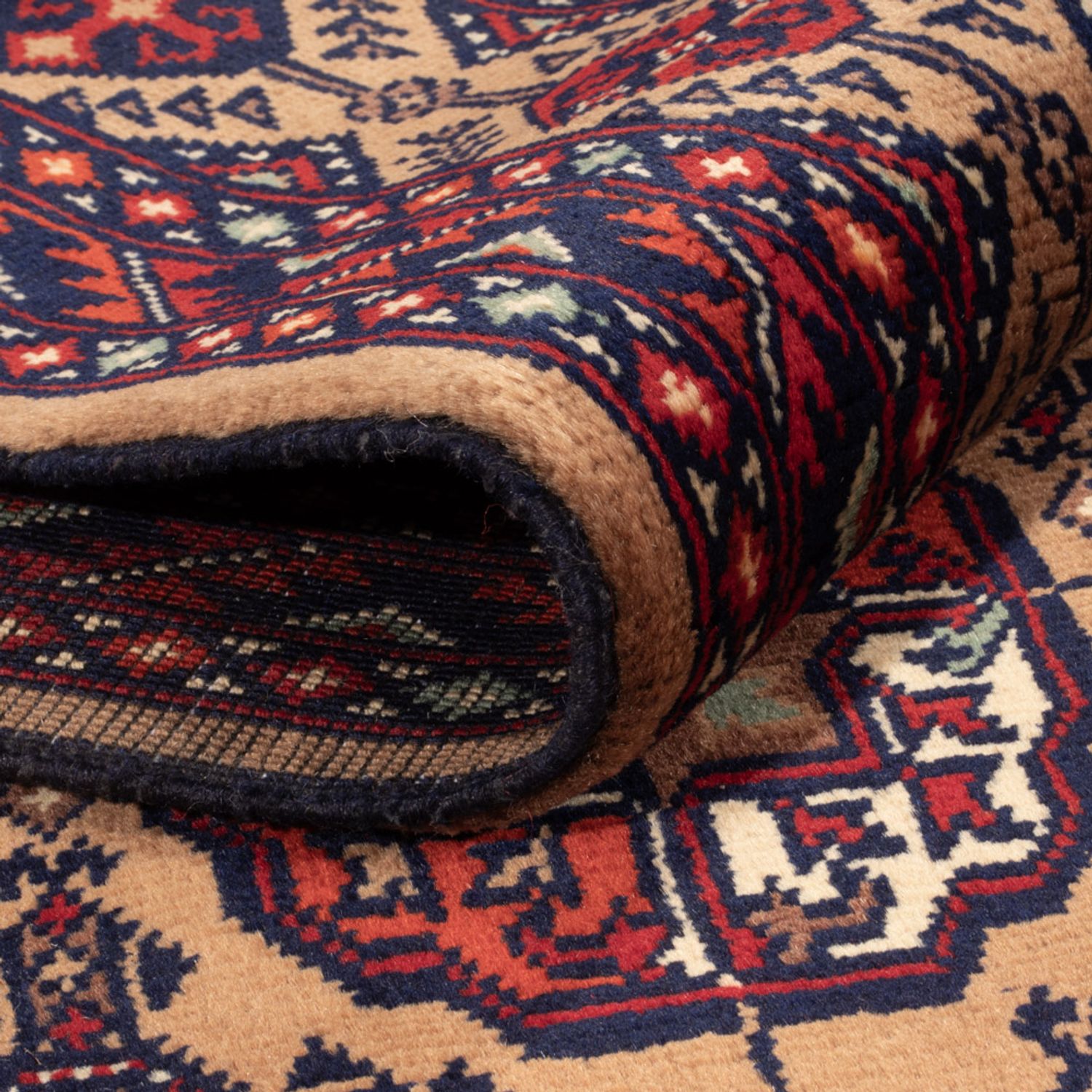 Afghan Rug - 195 x 148 cm - dark beige