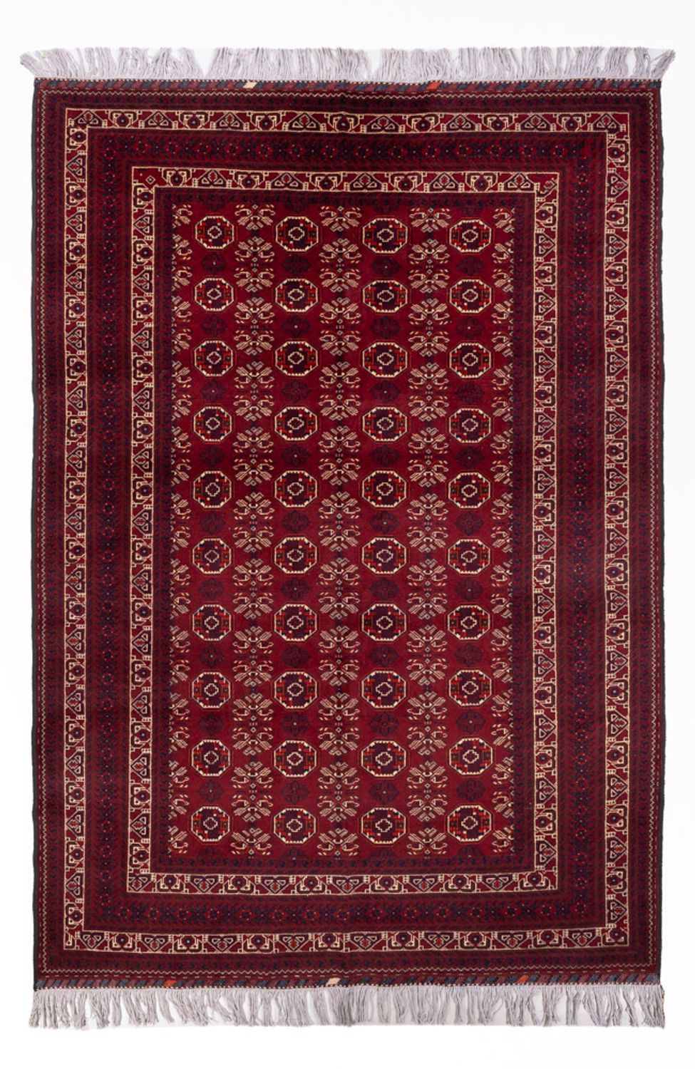 Afghánský koberec - Buchara - 280 x 188 cm - tmavě červená