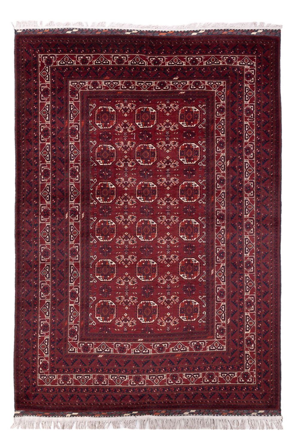 Afghánský koberec - Buchara - 290 x 201 cm - tmavě červená
