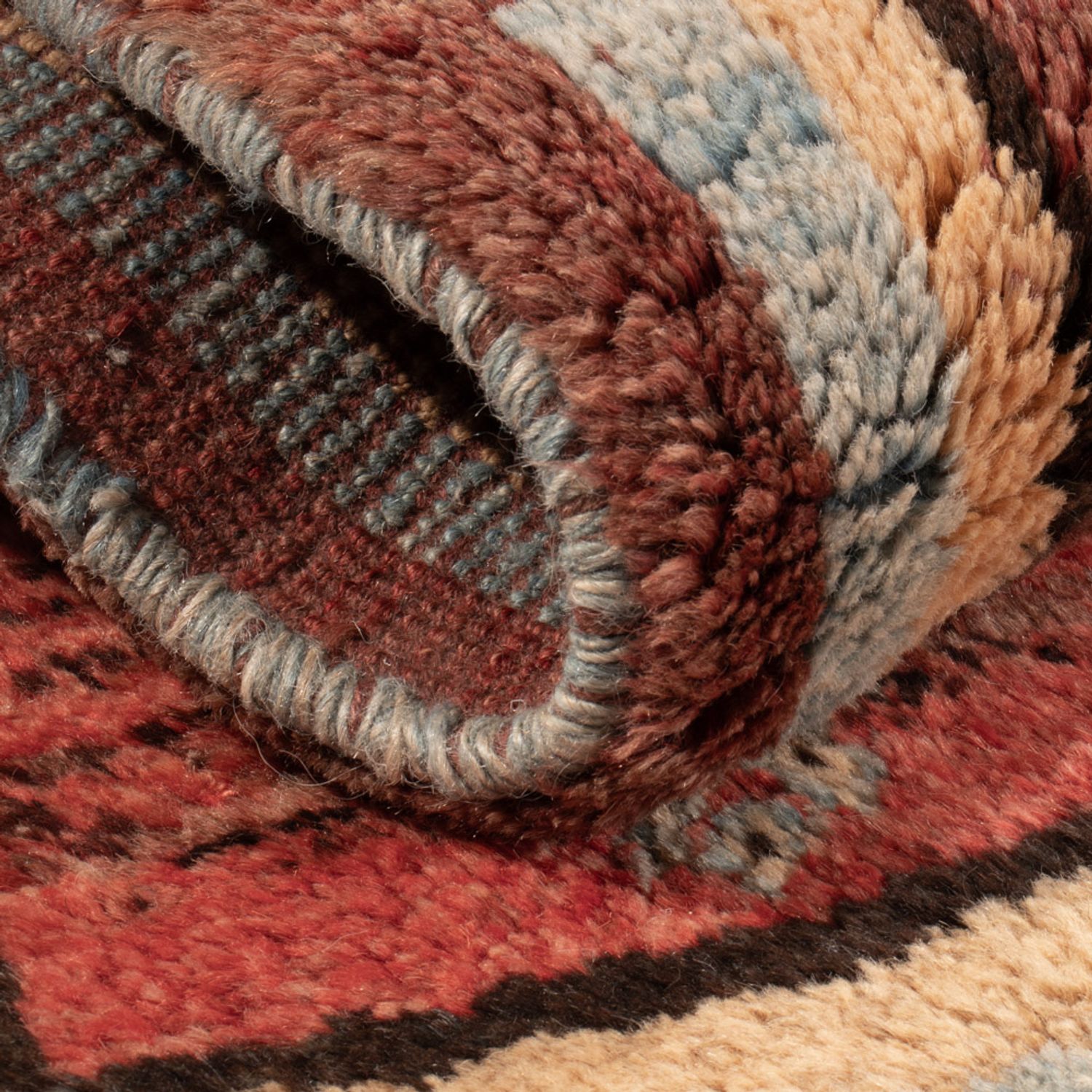 Gabbeh-teppe - persisk square  - 100 x 93 cm - flerfarget