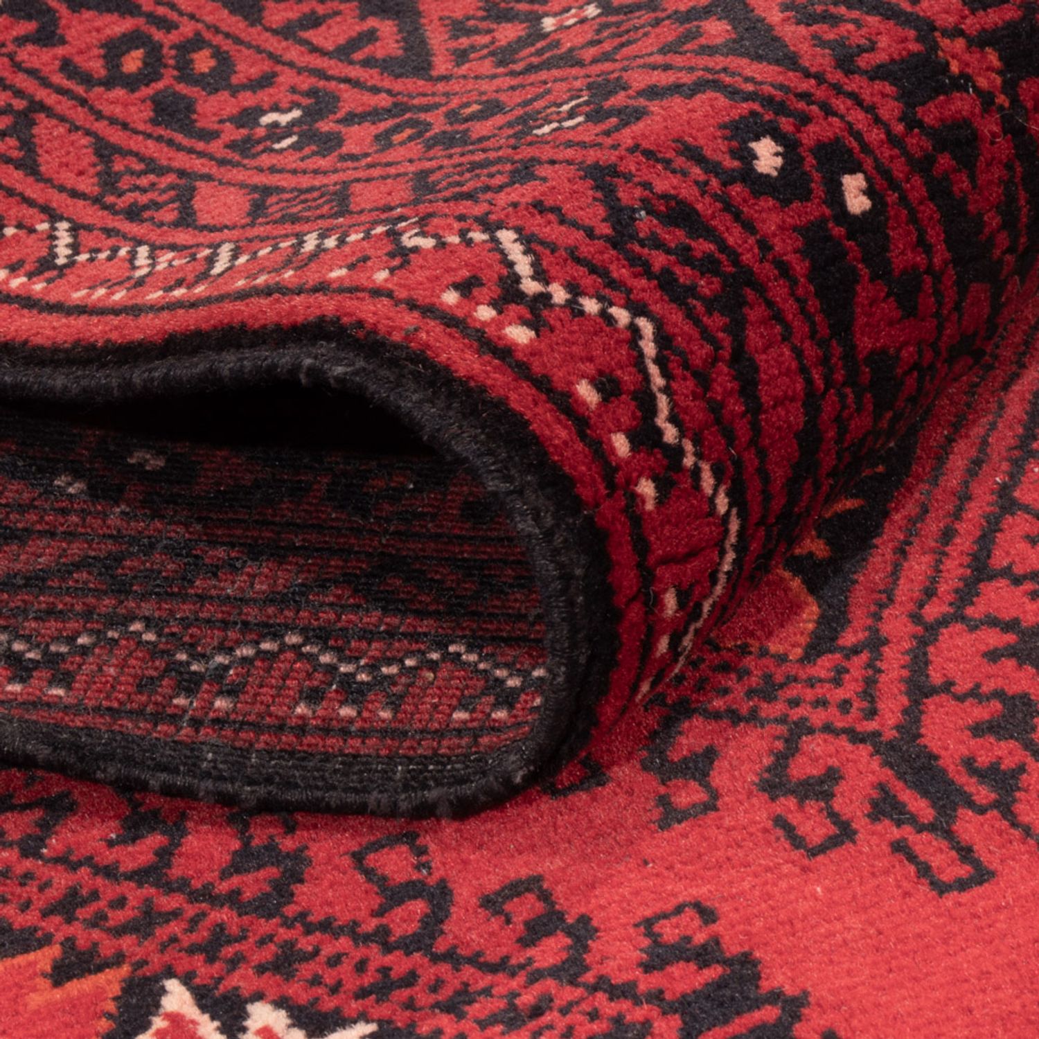 Runner Afghan Rug - 283 x 82 cm - red