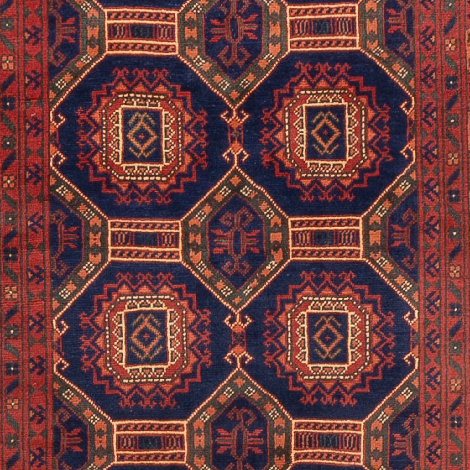 Runner Afghan Rug - 409 x 86 cm - dark beige