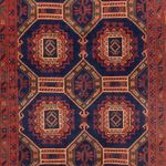 Runner Afghan Rug - 409 x 86 cm - dark beige
