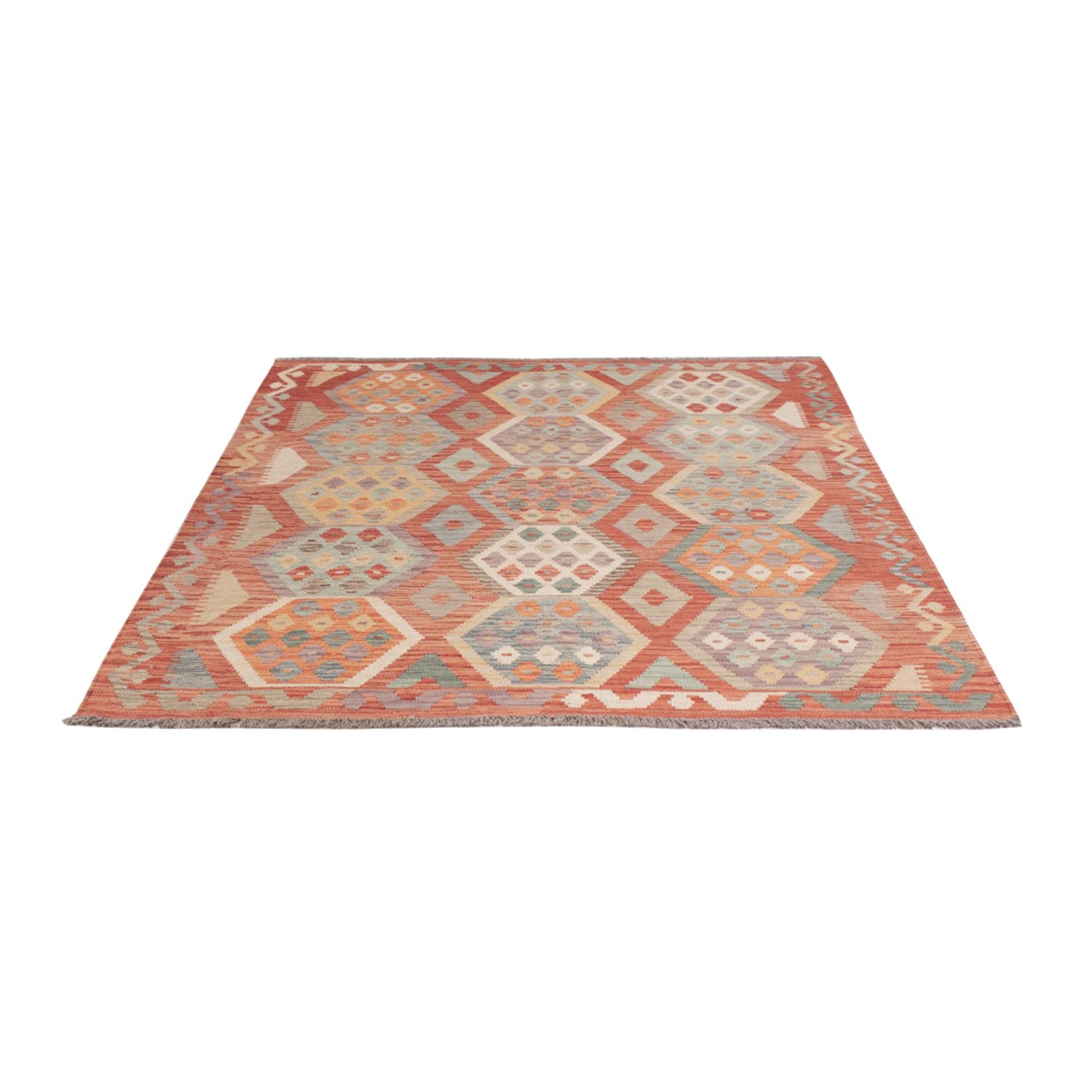 Kelim Rug - Splash - 192 x 150 cm - colorful