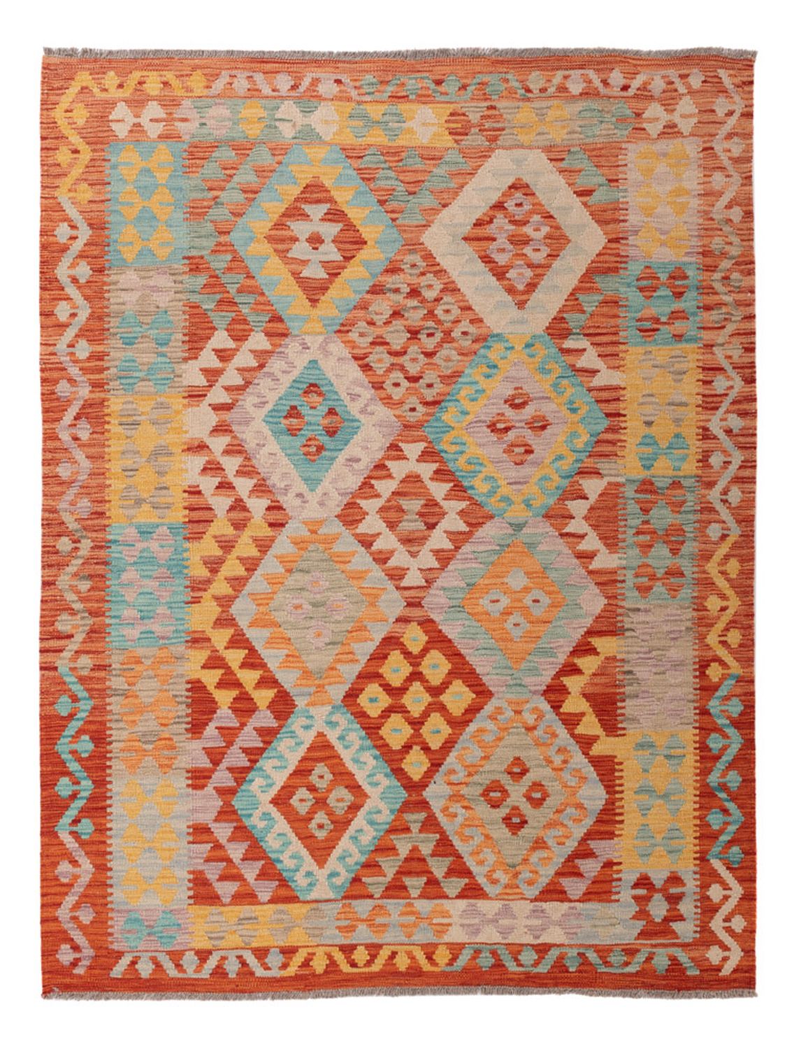Kelim Rug - Splash - 198 x 151 cm - colorful