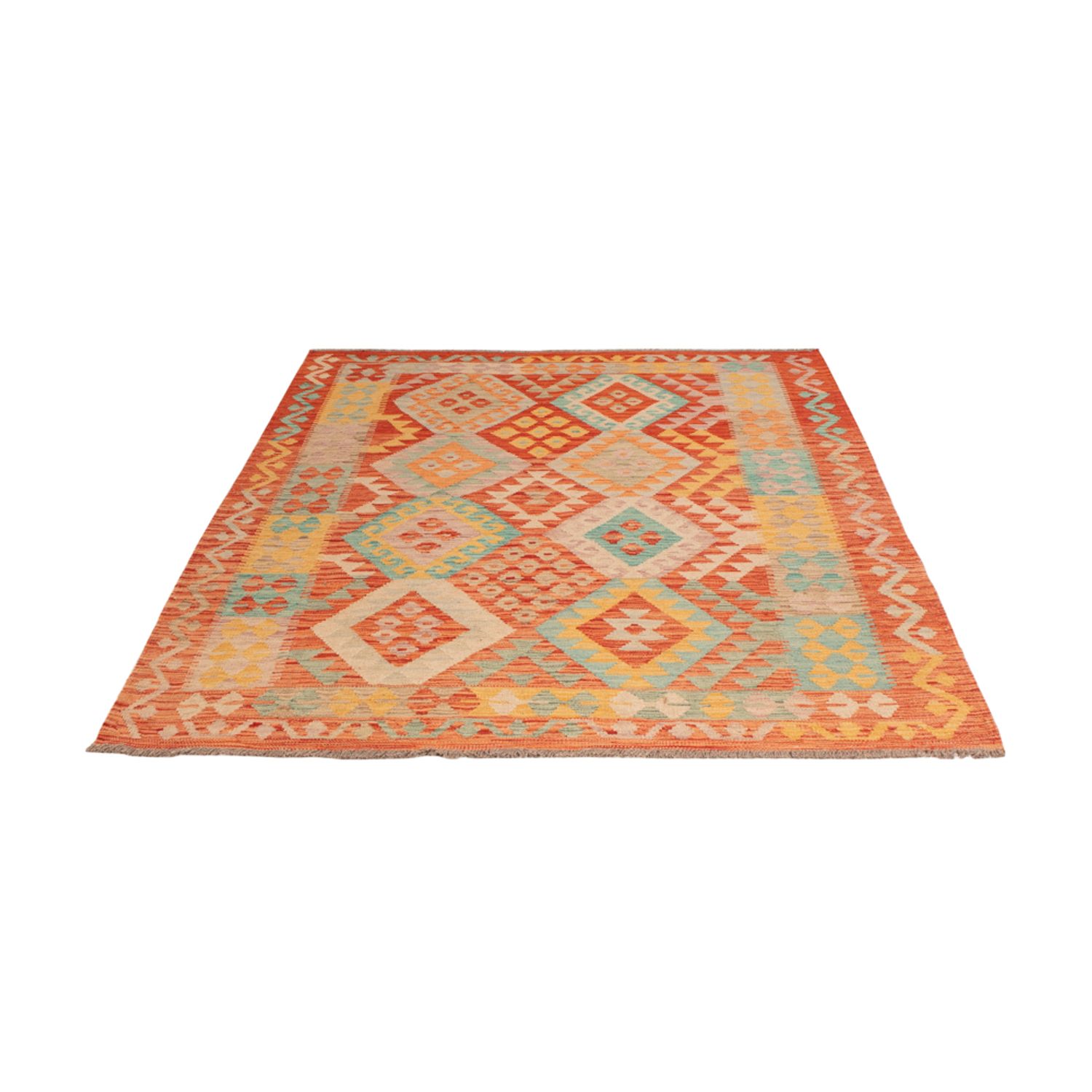 Kelim Rug - Splash - 198 x 151 cm - colorful