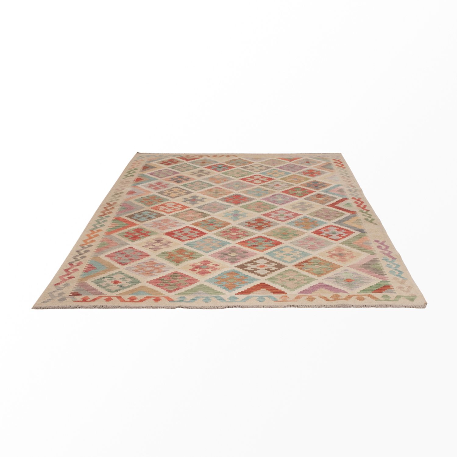 Kelim Rug - Splash - 243 x 170 cm - colorful