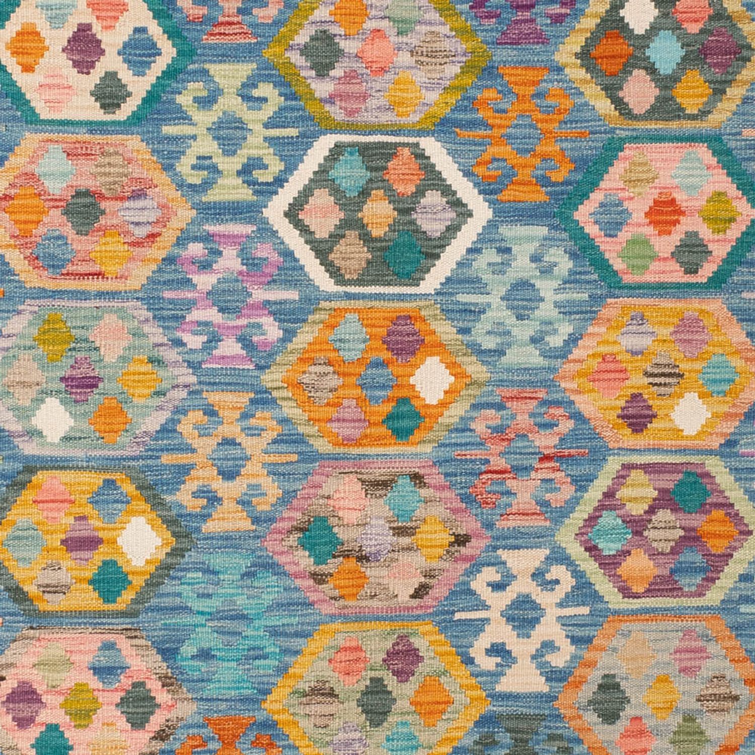 Kelim Rug - Splash - 242 x 175 cm - colorful