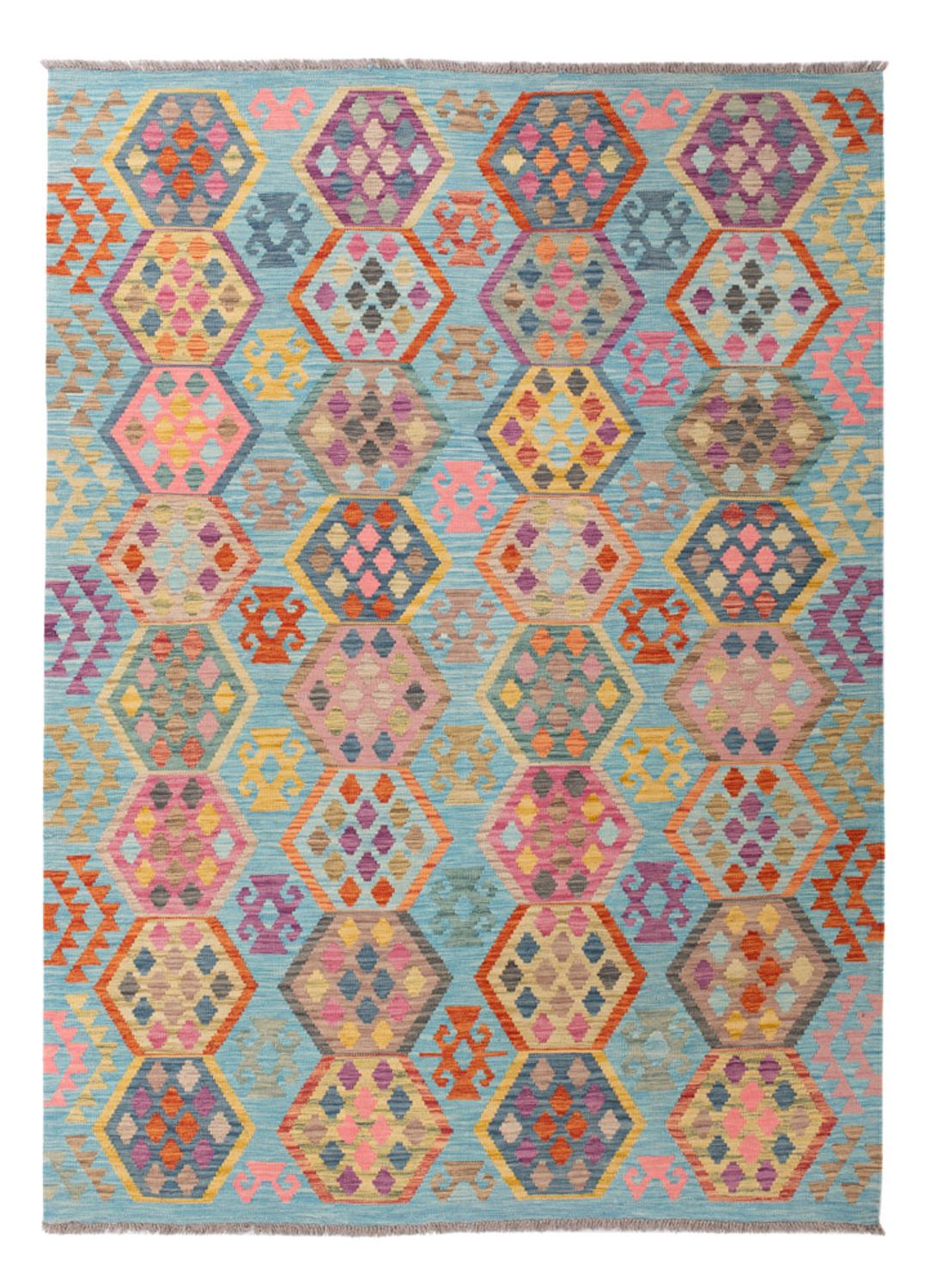 Kelim Rug - Splash - 251 x 182 cm - colorful
