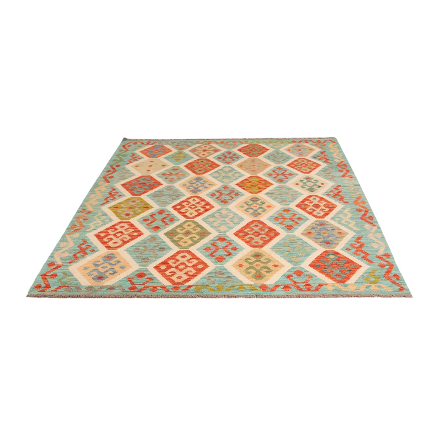 Kelim Rug - Splash - 209 x 158 cm - colorful