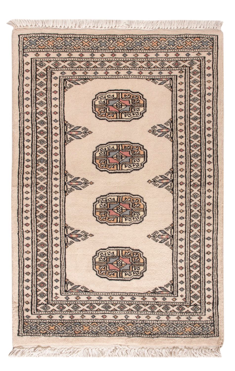 Pakistaans tapijt - 90 x 61 cm - crème