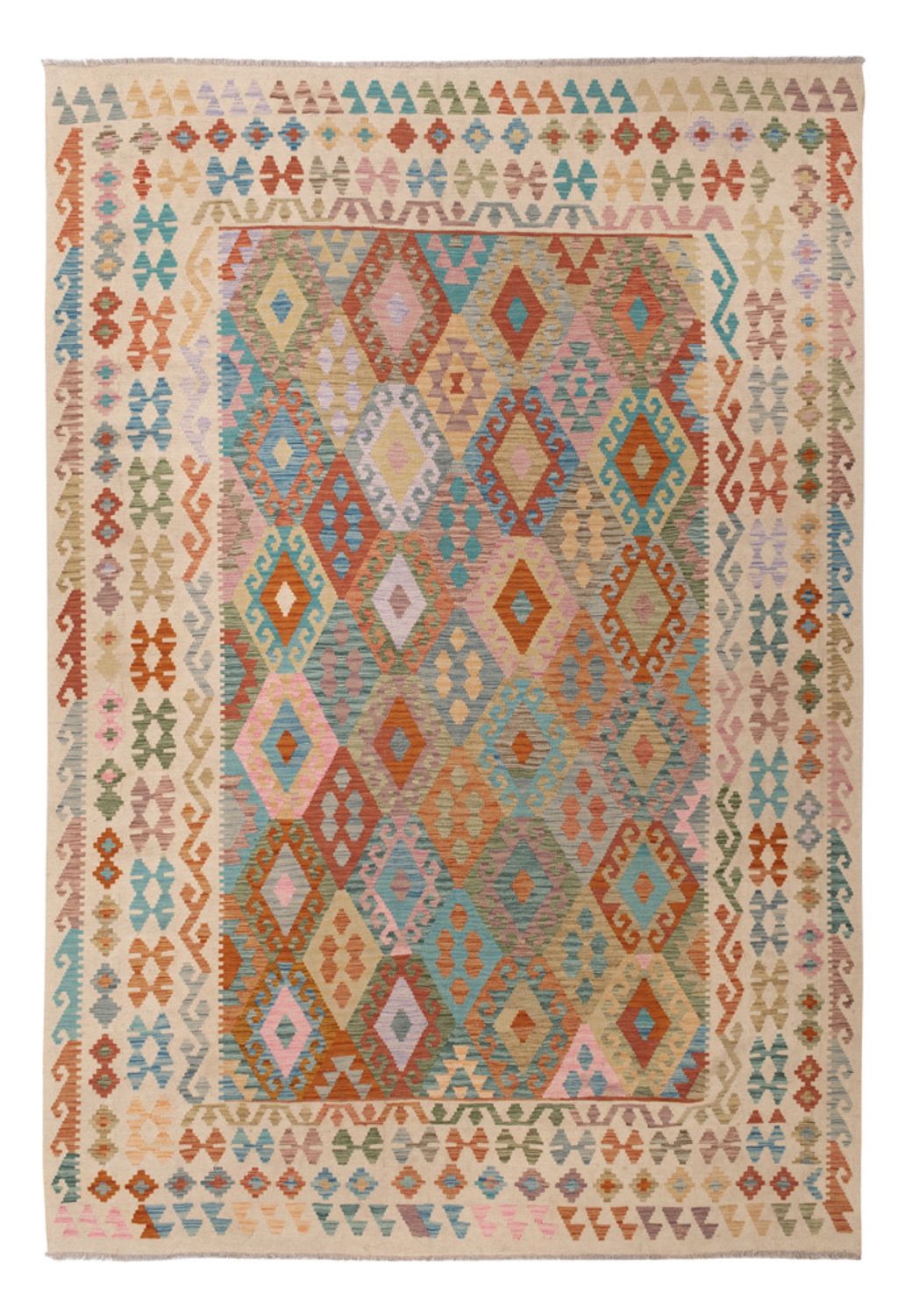 Kelim Rug - Splash - 348 x 250 cm - colorful