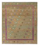 Kelim Rug - Splash - 303 x 258 cm - green