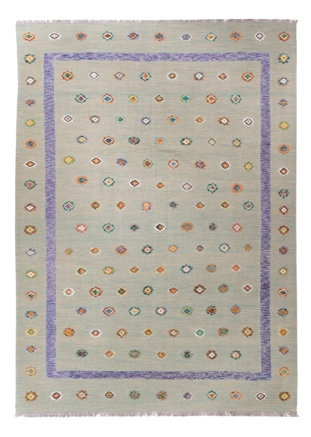 Kelimteppe - Splash - 357 x 256 cm - grå