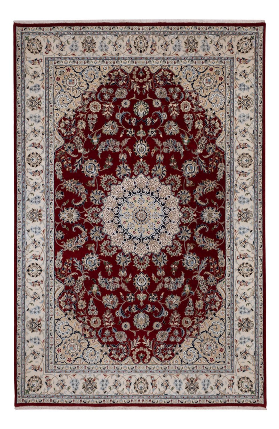 Orientalny dywan - Nain - Indus - 303 x 200 cm - ciemna czerwień