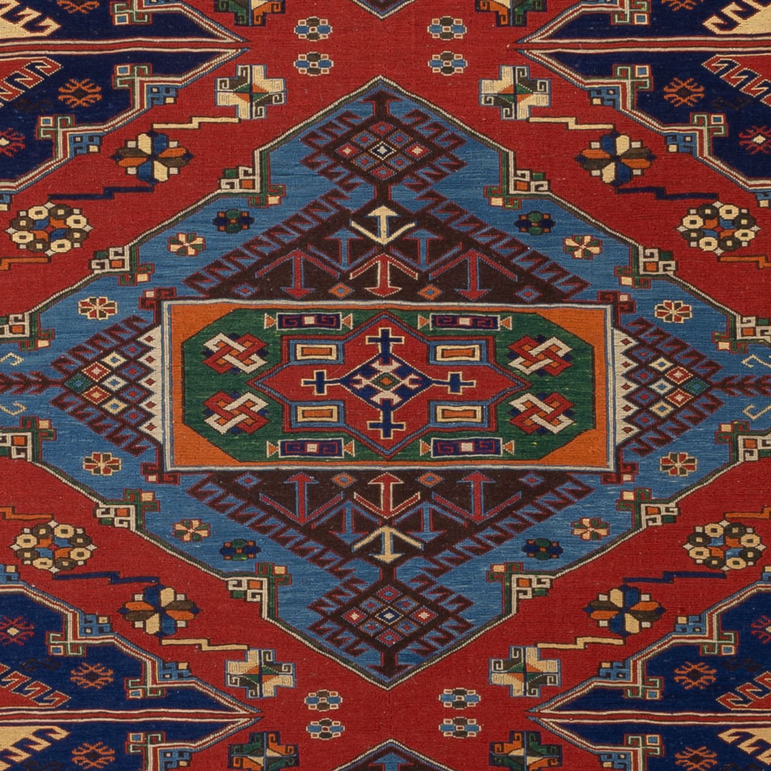 Kelimský koberec - Orientální - Soumak - 281 x 203 cm - červená