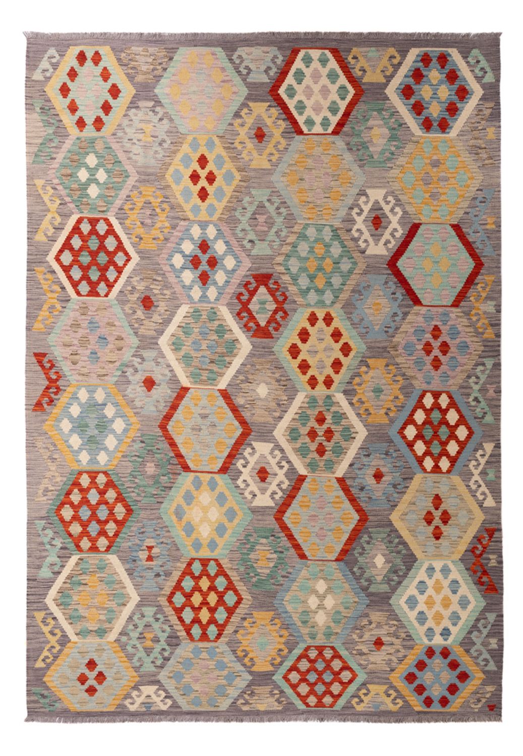 Kelim Rug - Splash - 301 x 209 cm - multicolored