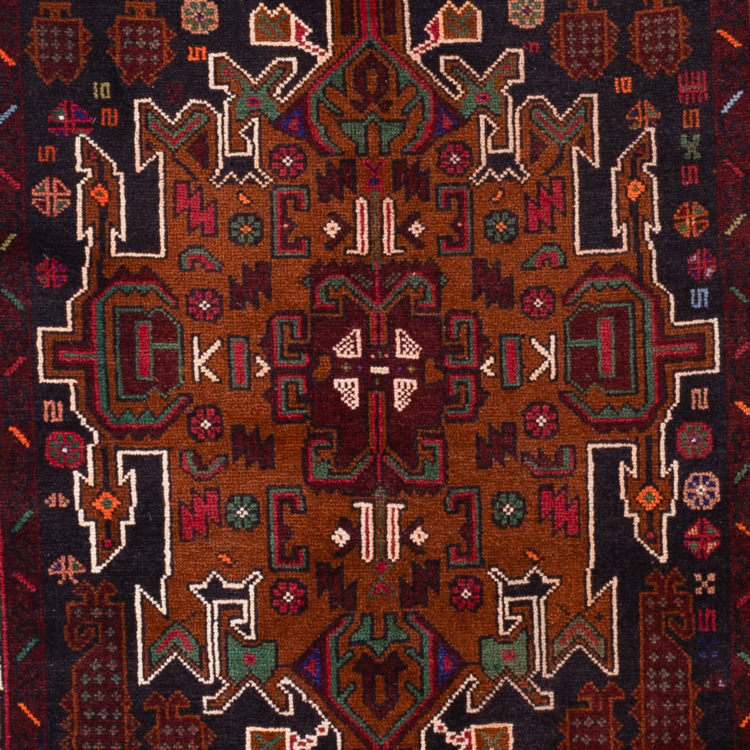 Runner Balúčský koberec - 222 x 103 cm - tmavě červená