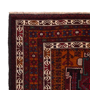 Balutsj-teppe - 198 x 123 cm - mørk rød