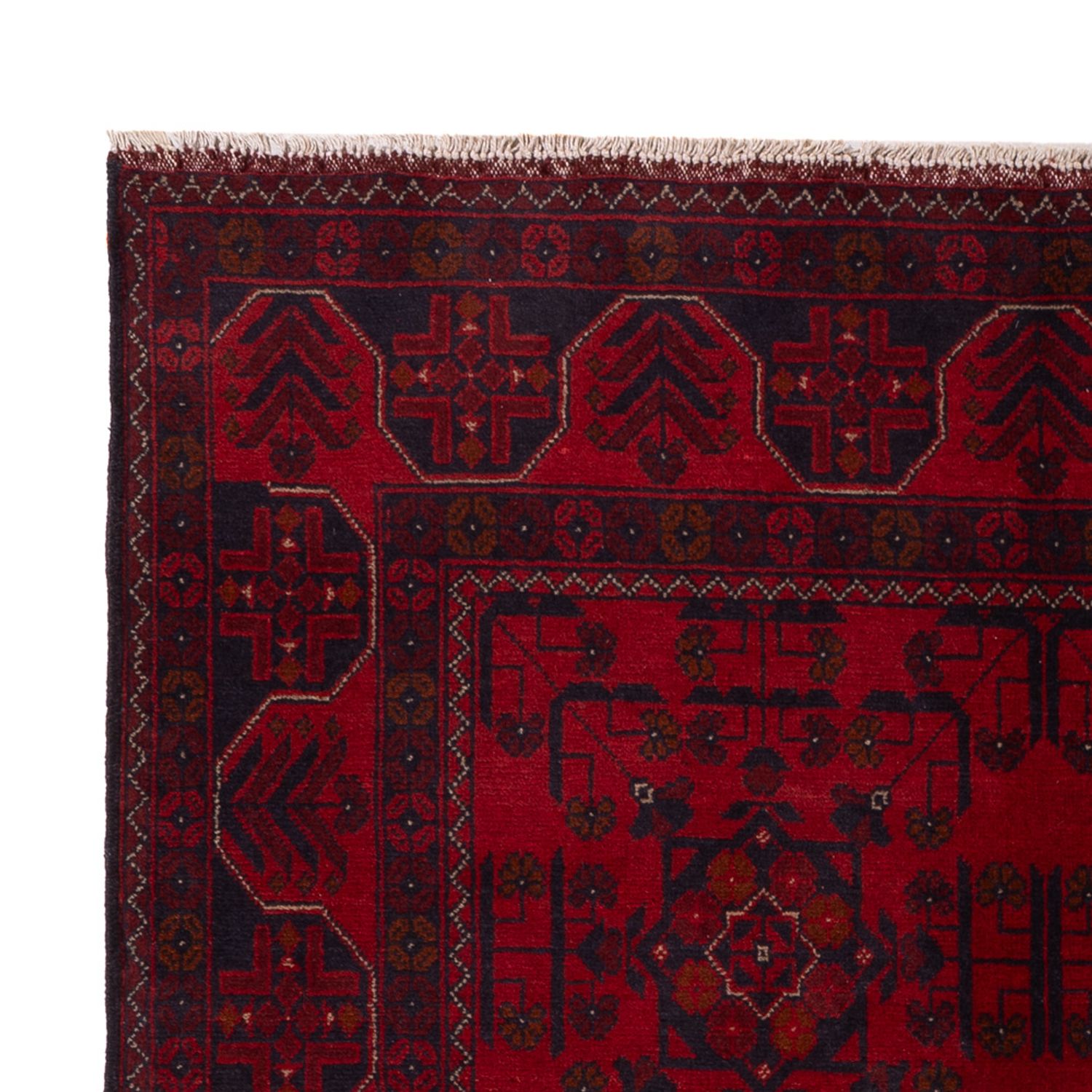 Afghan Rug - Kunduz - 201 x 126 cm - dark red