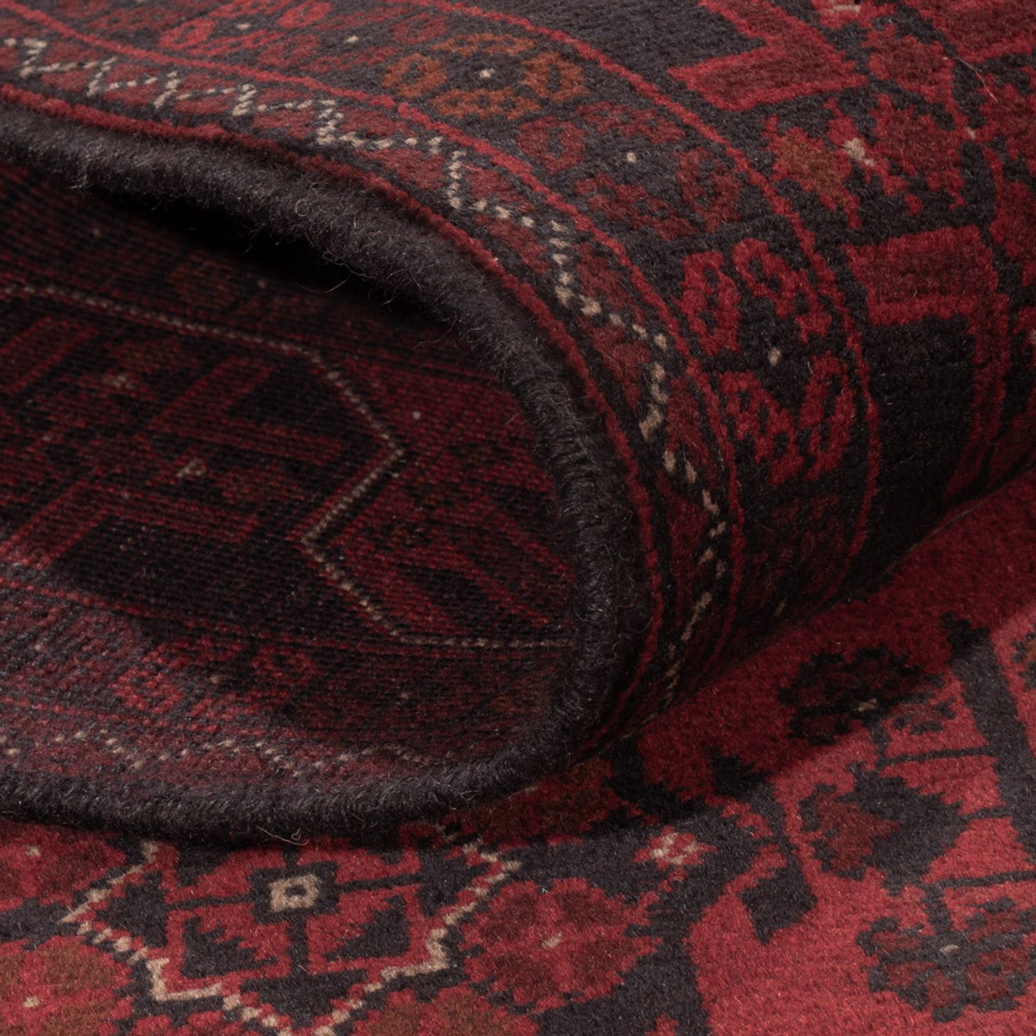 Afghan Rug - Kunduz - 201 x 126 cm - dark red