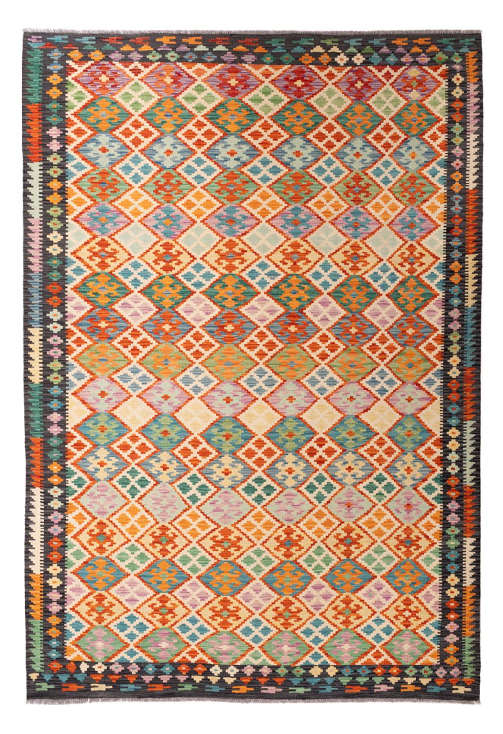 Kelim tapijt - Splash - 306 x 201 cm - veelkleurig