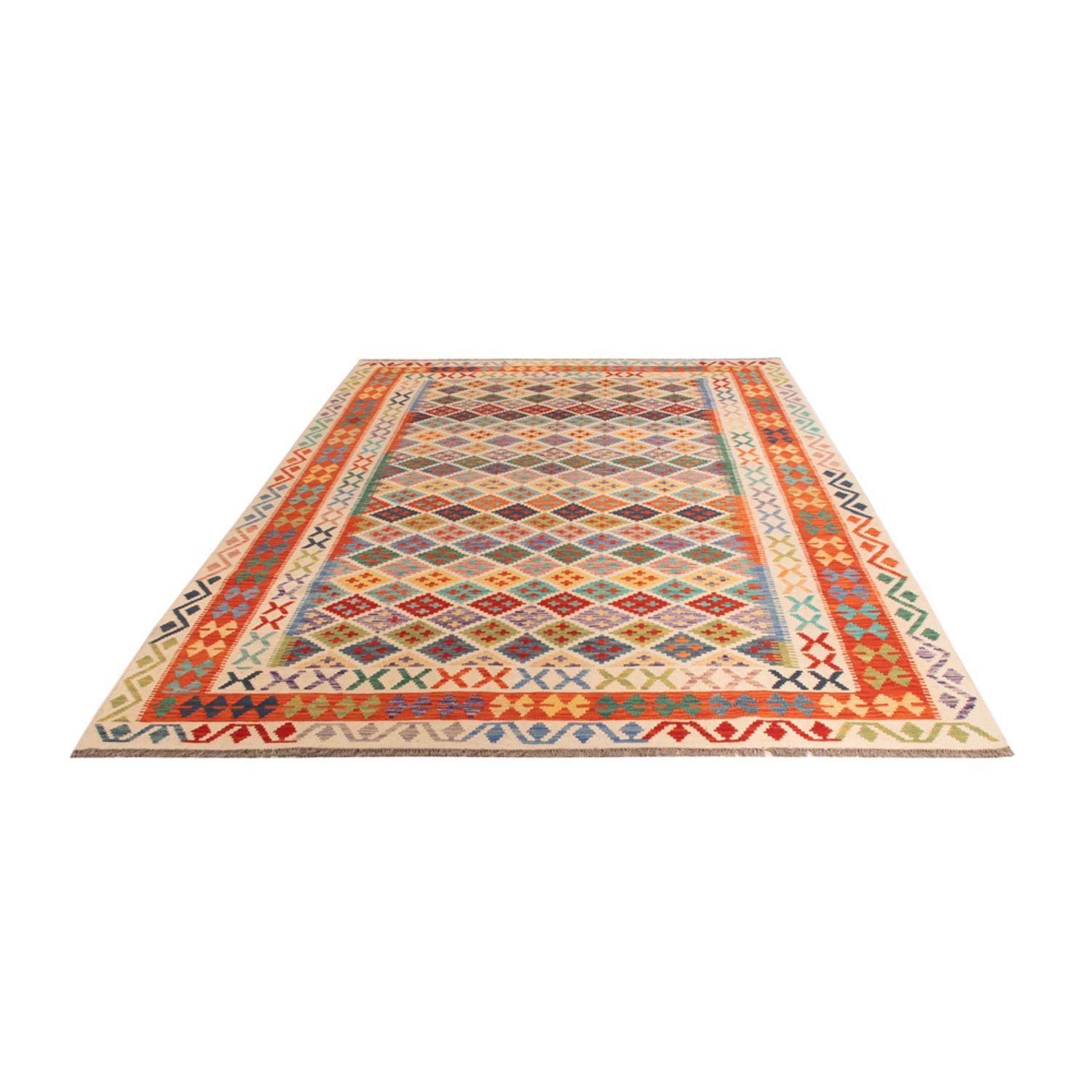 Kelim Rug - Splash - 304 x 209 cm - multicolored
