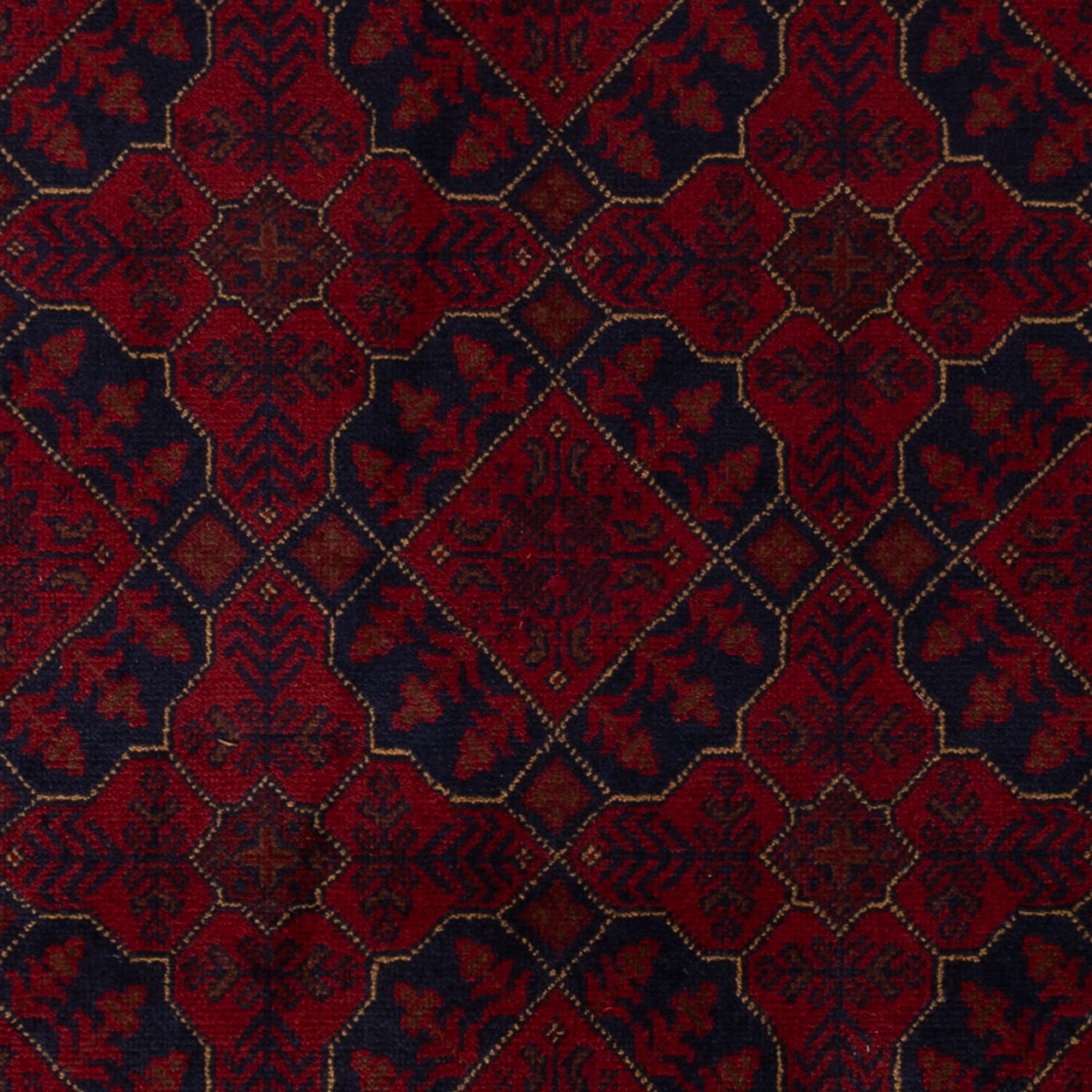 Afghansk matta - Kunduz - 196 x 126 cm - mörkröd