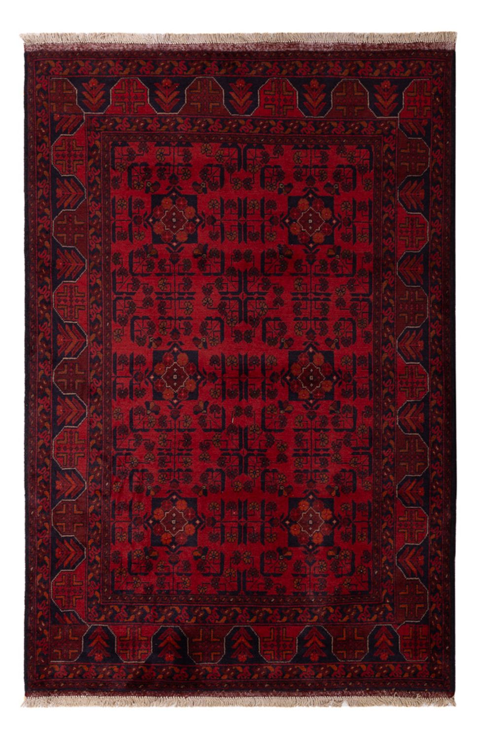 Afghanske tepper - Kunduz - 191 x 127 cm - mørk rød