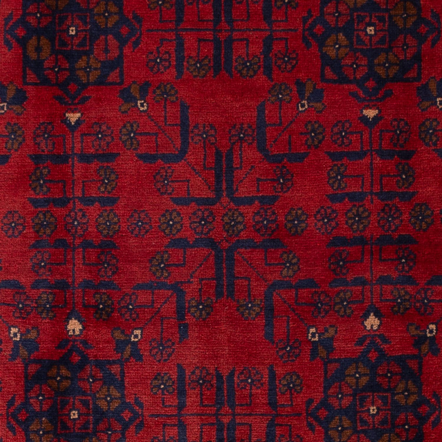 Afghansk matta - Kunduz - 199 x 132 cm - mörkröd