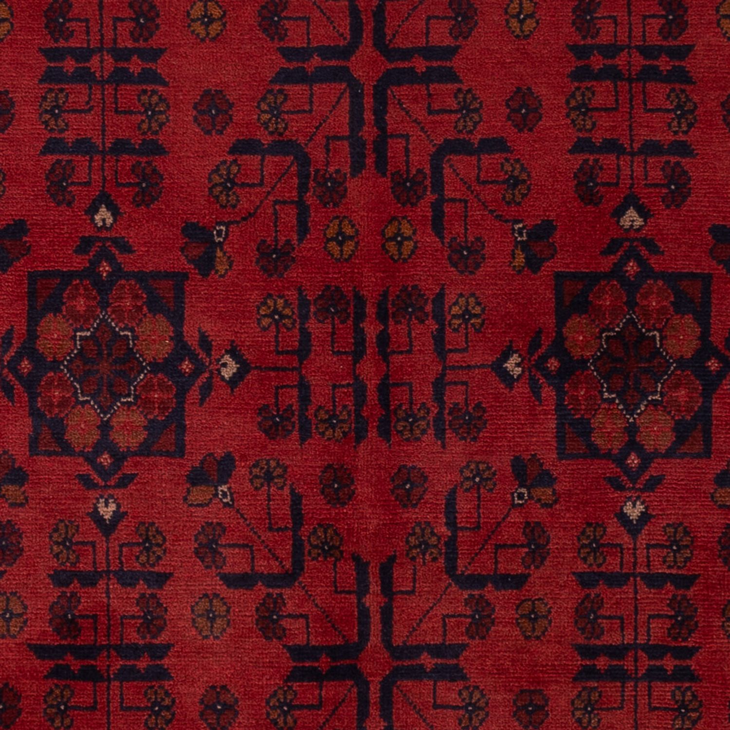 Afghansk matta - Kunduz - 193 x 127 cm - mörkröd