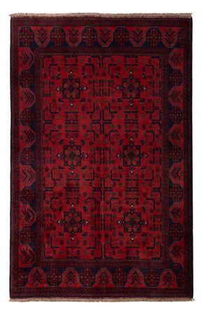 Afghansk matta - Kunduz - 193 x 127 cm - mörkröd