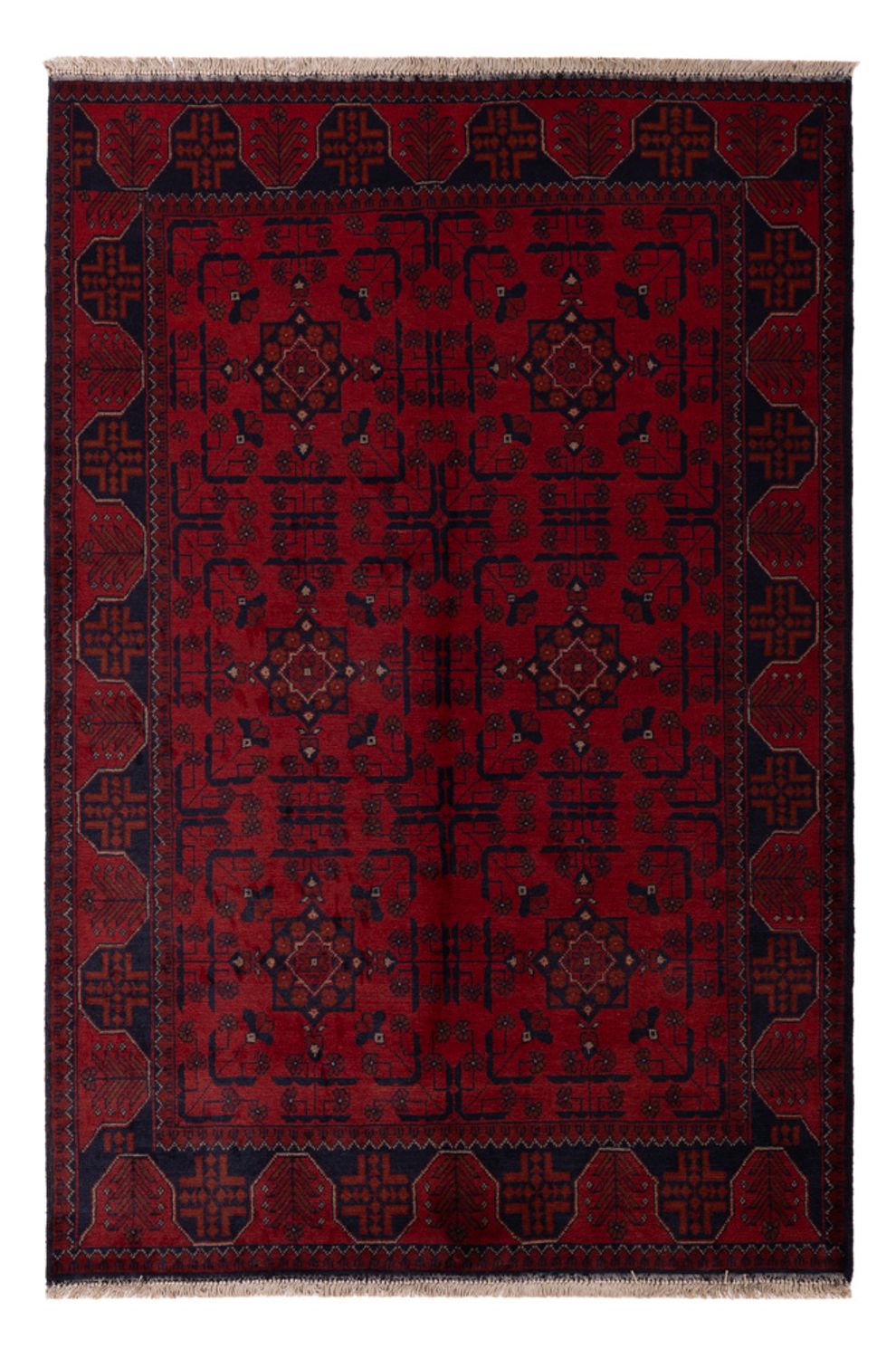 Afghanske tepper - Kunduz - 192 x 127 cm - mørk rød