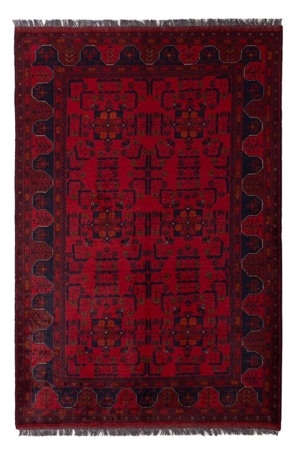 Afghanske tepper - Kunduz - 189 x 129 cm - mørk rød
