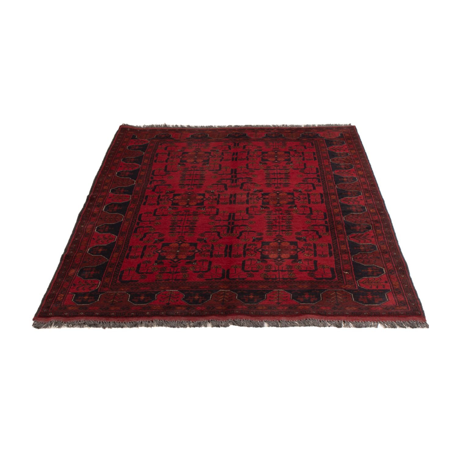 Afghanske tepper - Kunduz - 189 x 129 cm - mørk rød