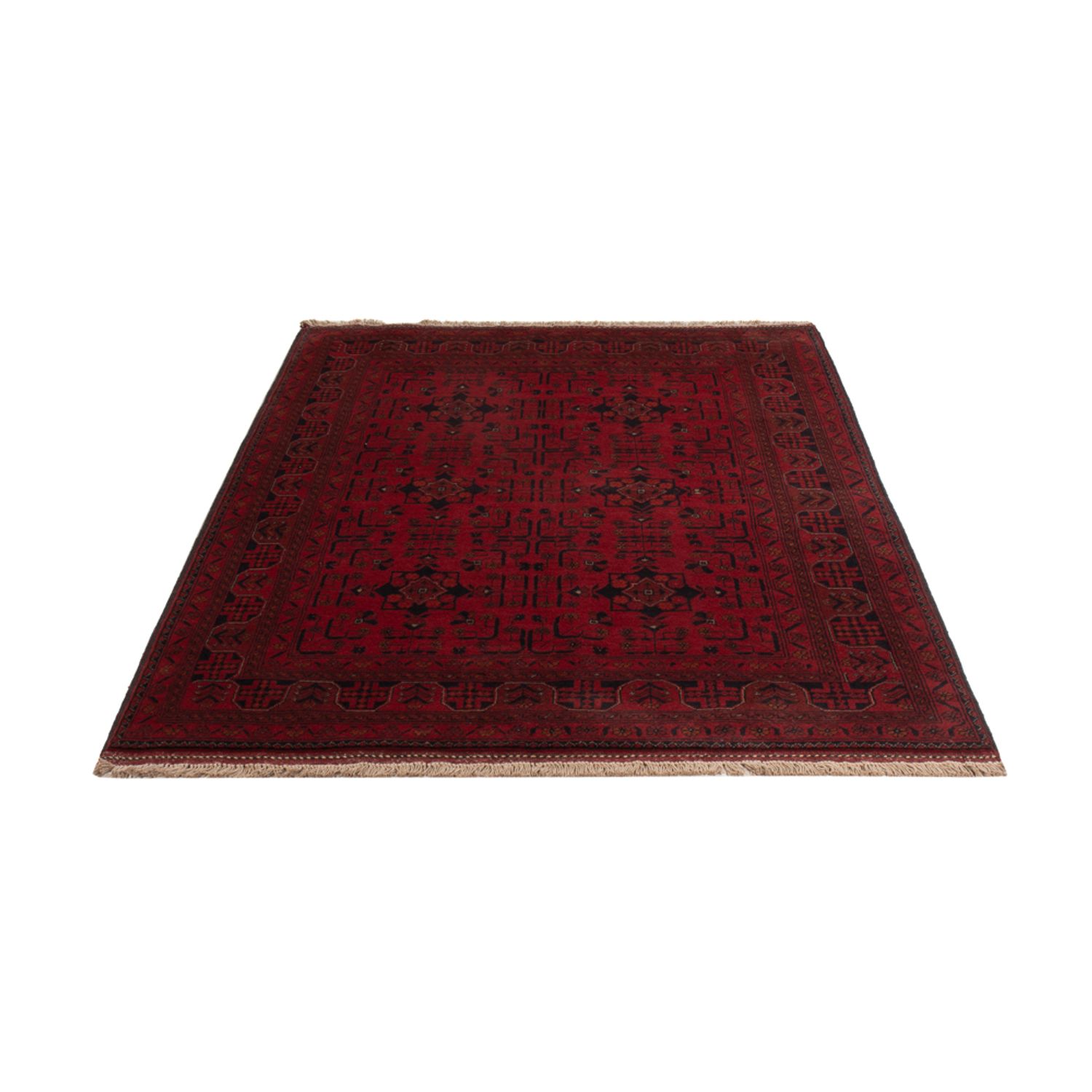 Afghan Rug - Kunduz - 201 x 130 cm - dark red