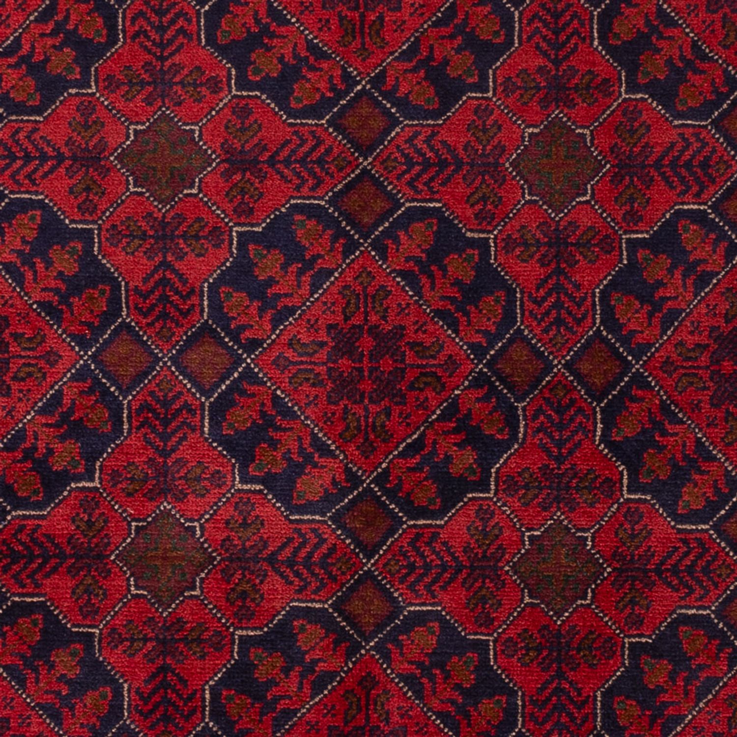 Afghansk matta - Kunduz - 193 x 125 cm - mörkröd