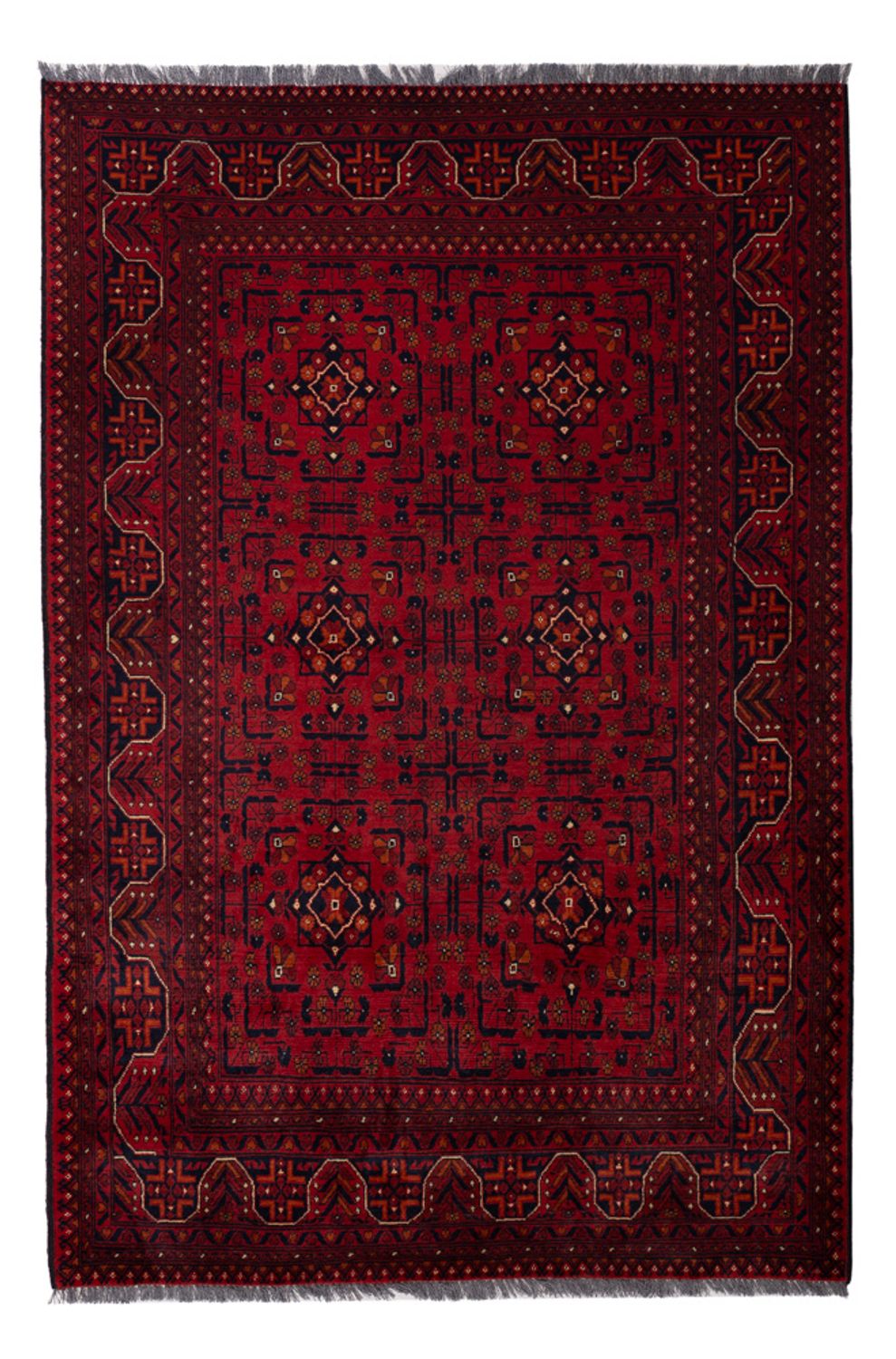 Afghan Rug - Kunduz - 194 x 129 cm - dark red