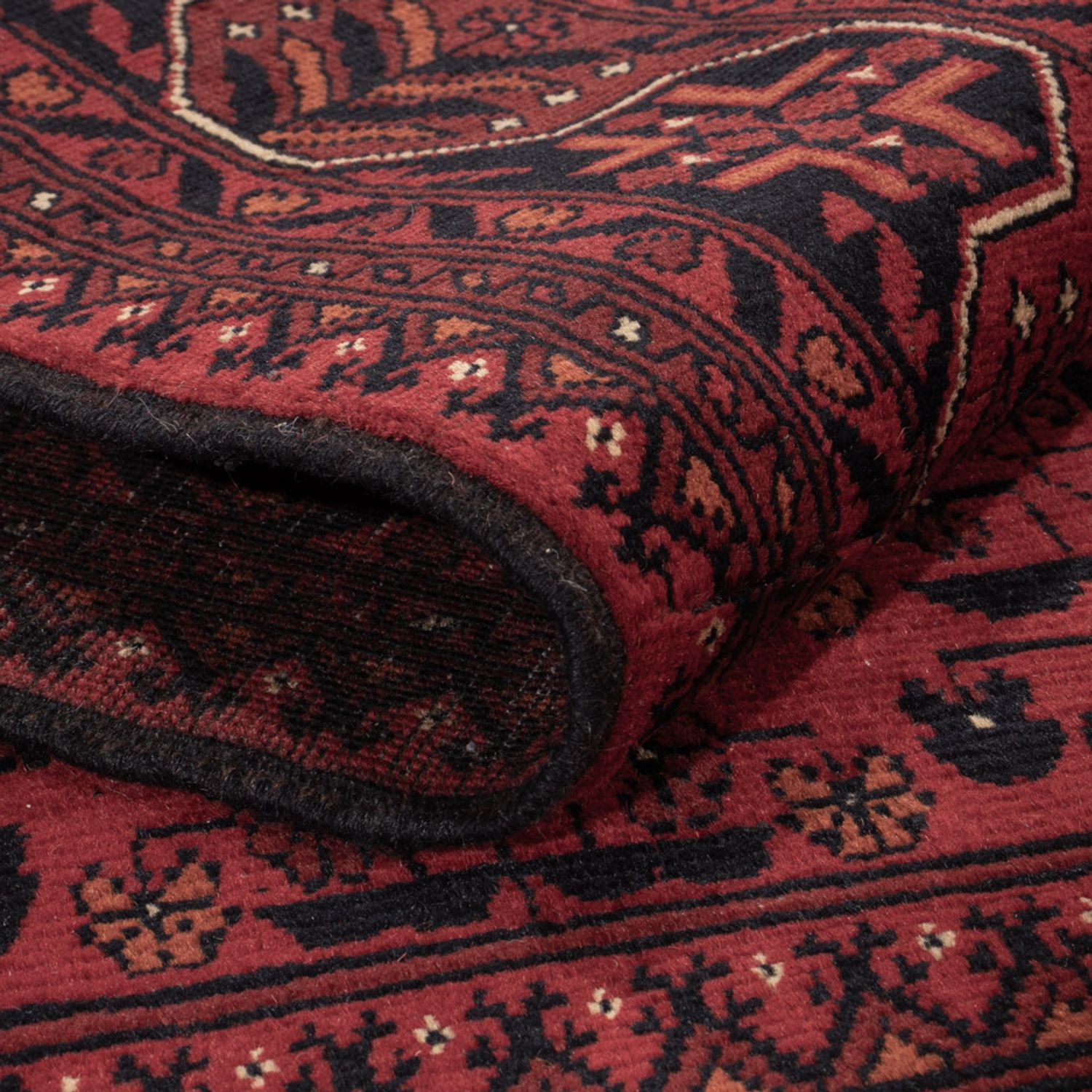 Afghan Rug - Kunduz - 194 x 129 cm - dark red