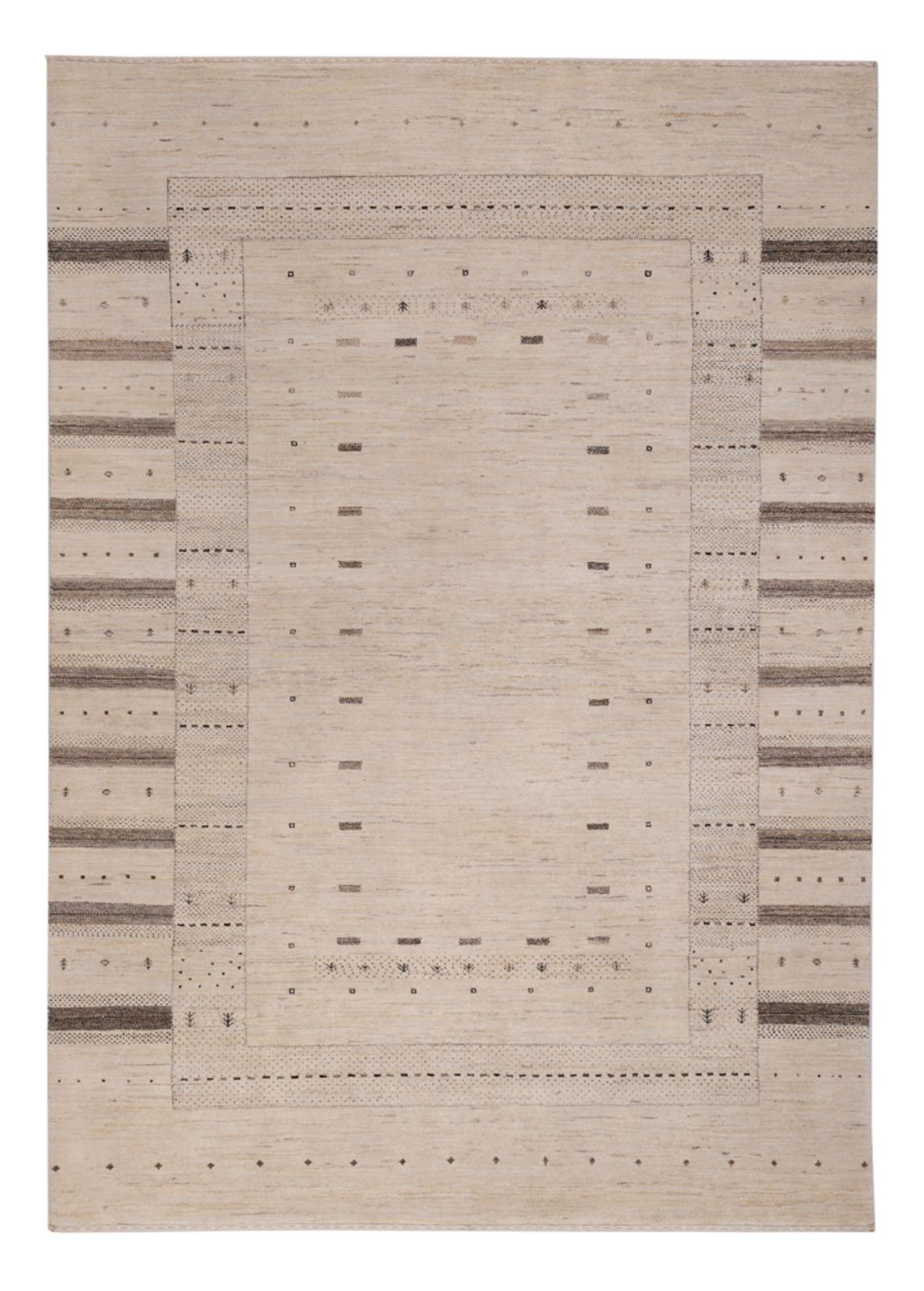 Gabbeh koberec - Loribaft Indus - 245 x 174 cm - světle béžová